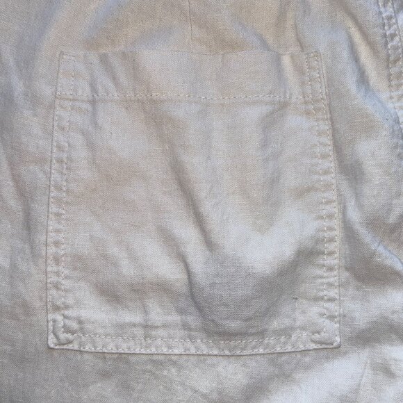 A New Day Pants Womens 14 Beige Linen Blend Straight Ankle High Rise Cargo - Picture 9 of 10